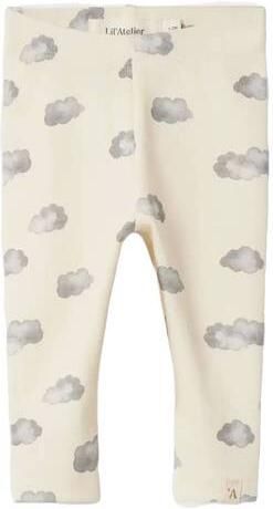 LIL' ATELIER BABY babybroek ecru Stretchkatoen All over print