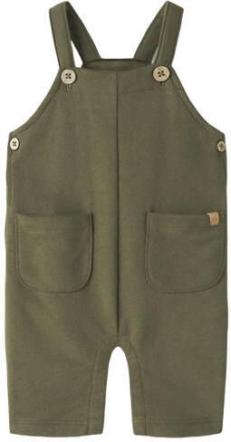 LIL' ATELIER BABY boxpak olijfgroen Jongens Sweat Vierkante hals Effen