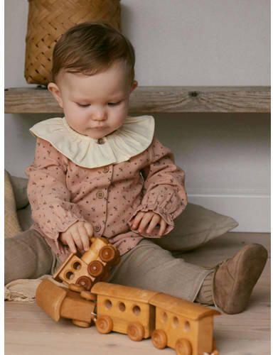 LIL' ATELIER BABY broek NBFRACHEL met katoen taupe Bruin All over print 62 - Foto 2