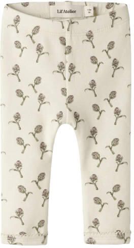LIL' ATELIER BABY gebloemde legging ecru Meisjes Stretchkatoen All over print