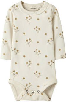 LIL' ATELIER BABY gebloemde romper ecru Meisjes Katoen Ronde hals Bloemen