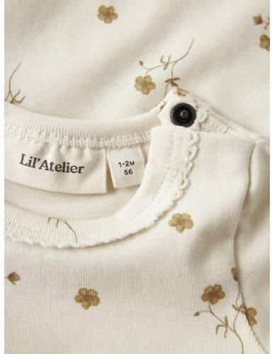 LIL' ATELIER BABY gebloemde romper ecru Meisjes Katoen Ronde hals Bloemen - Foto 2