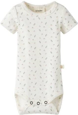 LIL' ATELIER BABY gebloemde romper wit Meisjes Katoen Ronde hals Bloemen