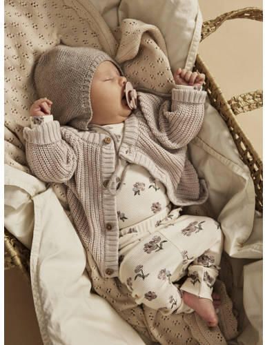 LIL' ATELIER BABY gebreid vest NMNEMLEN lichtzand Beige Jongens Katoen Ronde hals 56 - Foto 3