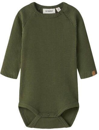 LIL' ATELIER BABY gebreide romper groen Jongens Stretchkatoen Ronde hals