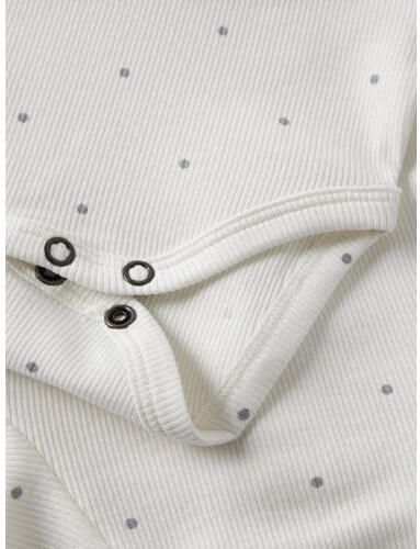 LIL' ATELIER BABY gebreide romper met stippen ecru Jongens Stretchkatoen Ronde hals - Foto 2