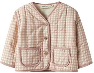LIL' ATELIER BABY geruite quilted tussenjas roze Meisjes Katoen V-hals
