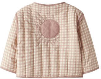 LIL' ATELIER BABY geruite quilted tussenjas roze Meisjes Katoen V-hals - Foto 3