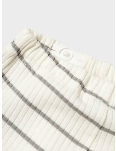 LIL' ATELIER BABY gestreepte broek NBMKAIL offwhite grijs Wit Jongens Katoen 56