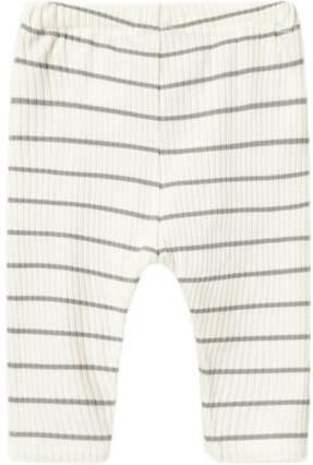 LIL' ATELIER BABY gestreepte broek NBMKAIL offwhite grijs Wit Jongens Katoen 56 - Foto 3