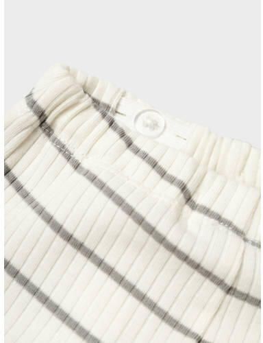LIL' ATELIER BABY gestreepte broek NBMKAIL offwhite grijs Wit Jongens Stretchkatoen - Foto 2