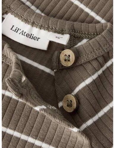 LIL' ATELIER BABY gestreepte romper groen Jongens Stretchkatoen Ronde hals - Foto 4