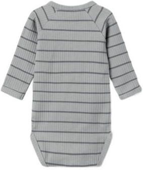 LIL' ATELIER BABY gestreepte romper NBMKAIL grijs donkergrijs Ecru Jongens Katoen Ronde hals 68