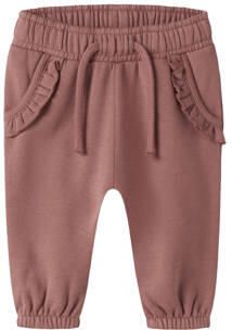 LIL' ATELIER BABY joggingbroek met ruches oudroze Meisjes Sweat Effen - Foto 4