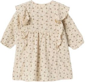 LIL' ATELIER BABY jurk met romper NBFLACY ecru taupe Beige Meisjes Polyester Ronde hals 80 - Foto 2