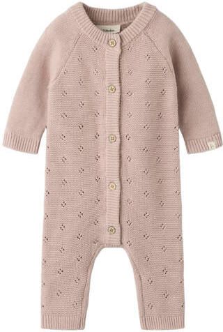 LIL' ATELIER BABY katoenen boxpak roze Effen