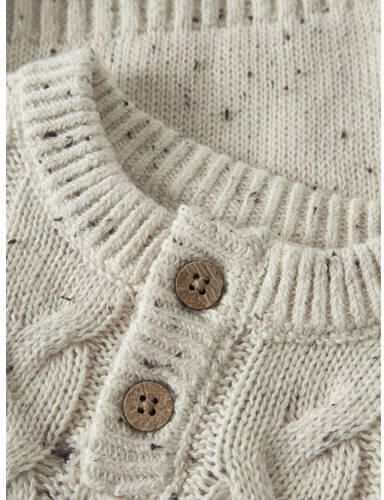 LIL' ATELIER BABY katoenen gebreide trui beige Effen - Foto 2