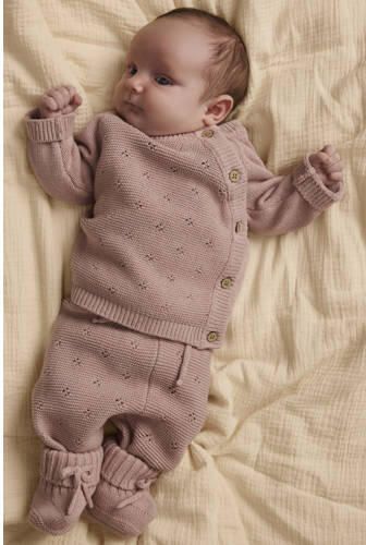 LIL' ATELIER BABY katoenen gebreide trui lichtroze Effen - Foto 2