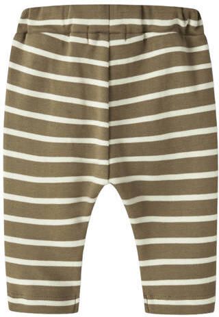 LIL' ATELIER BABY katoenen loose fit gestreepte babybroek bruin Streep - Foto 3