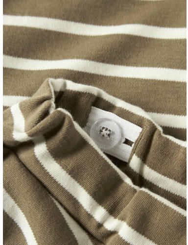 LIL' ATELIER BABY katoenen loose fit gestreepte babybroek bruin Streep - Foto 2