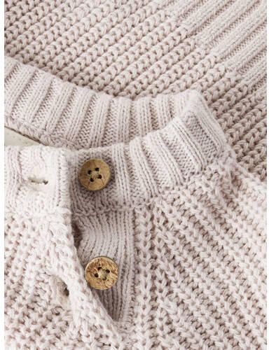 LIL' ATELIER BABY katoenen regular fit gebreide trui met borduursels en print lichtroze - Foto 2