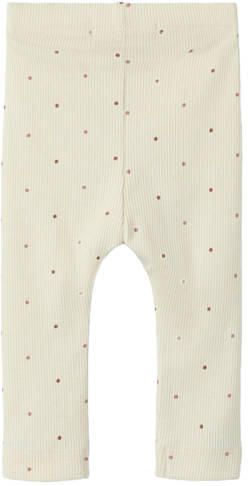 LIL' ATELIER BABY legging met stippen ecru Meisjes Stretchkatoen Stip - Foto 3