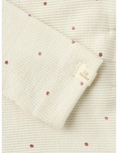 LIL' ATELIER BABY legging met stippen ecru Meisjes Stretchkatoen Stip - Foto 2