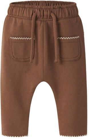 LIL' ATELIER BABY loose fit joggingbroek bruin Oranje Meisjes Sweat Effen - Foto 3
