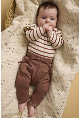 LIL' ATELIER BABY loose fit joggingbroek bruin Oranje Meisjes Sweat Effen - Foto 4