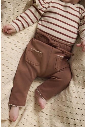 LIL' ATELIER BABY loose fit joggingbroek bruin Oranje Meisjes Sweat Effen - Foto 5