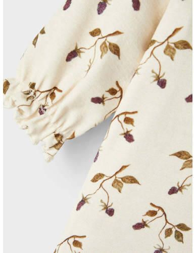 LIL' ATELIER BABY NBFGAYA romper met ruches ecru Meisjes Biologisch katoen Ronde hals 56 - Foto 4