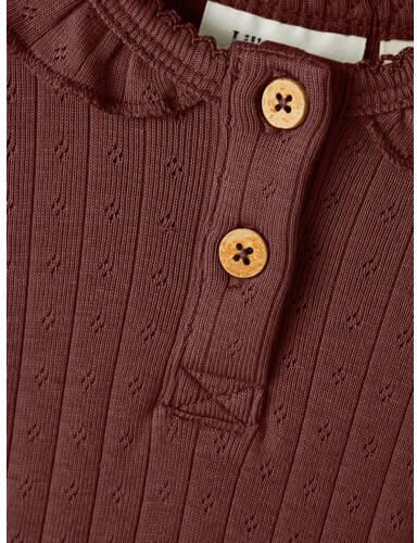 LIL' ATELIER BABY NBFRACHEL romper bruinrood Meisjes Tencel Ronde hals 62 - Foto 2