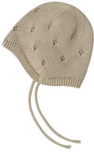 LIL' ATELIER BABY Nbnlaguna katoenen muts beige Effen