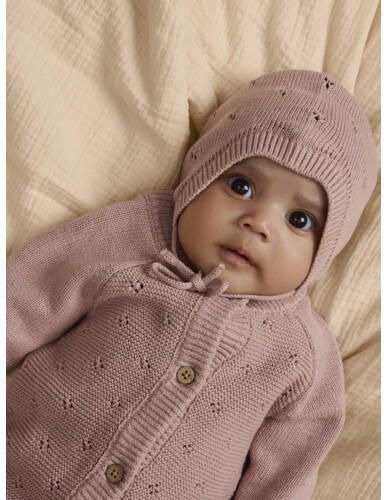 LIL' ATELIER BABY Nbnlaguna katoenen muts roze Effen - Foto 2