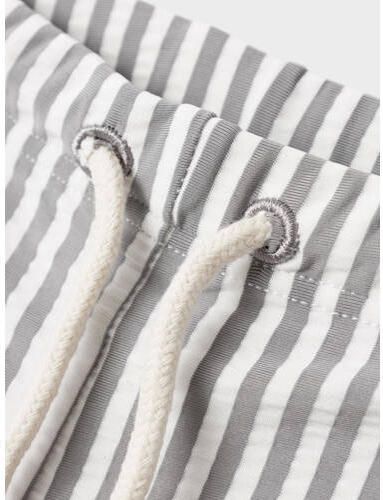 LIL' ATELIER BABY newborn baby zwemboxer NBMFARROW met streepdessin grijs wit Jongens Polyester 86 - Foto 2