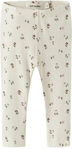 LIL' ATELIER BABY regular fit legging ecru Meisjes Stretchkatoen