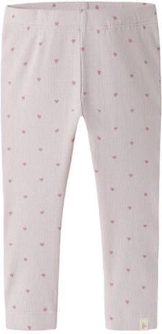 LIL' ATELIER BABY regular fit legging lila Paars Meisjes Stretchkatoen