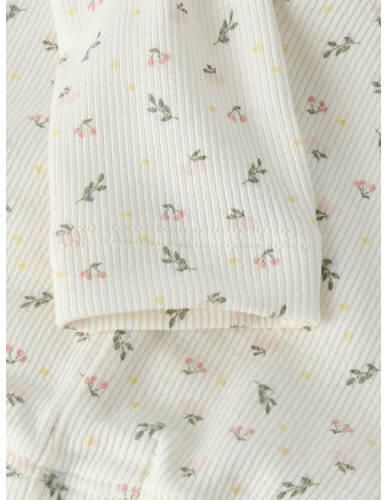 LIL' ATELIER BABY regular gebloemde legging wit Meisjes Stretchkatoen Bloemen - Foto 2