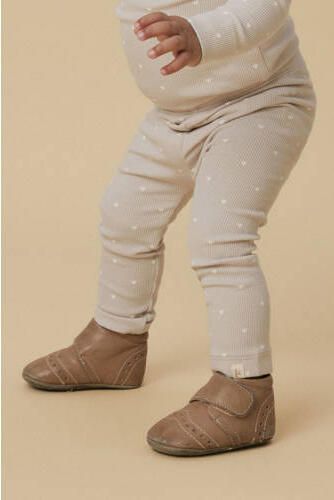 LIL' ATELIER BABY regular legging met hartjes antiek cremewit Ecru Meisjes Stretchkatoen - Foto 2
