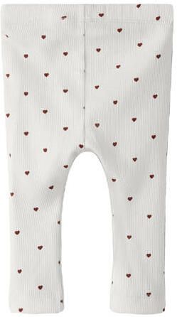 LIL' ATELIER BABY regular legging met hartjes wit Meisjes Stretchkatoen - Foto 2