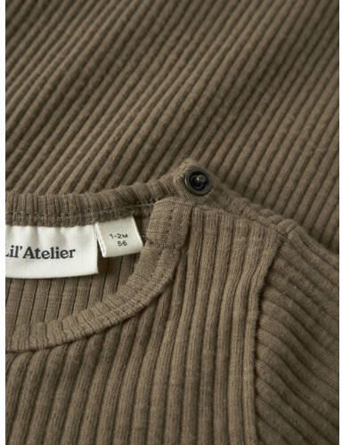 LIL' ATELIER BABY romper bruin Jongens Stretchkatoen Ronde hals - Foto 2