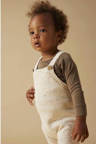 LIL' ATELIER BABY romper bruin Katoen Ronde hals Effen