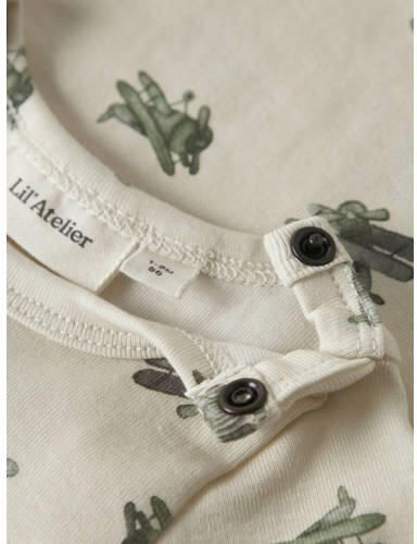 LIL' ATELIER BABY romper ecru Jongens Stretchkatoen Ronde hals All over print - Foto 2