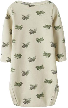 LIL' ATELIER BABY romper ecru Jongens Stretchkatoen Ronde hals All over print - Foto 3