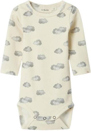 LIL' ATELIER BABY romper ecru Stretchkatoen Ronde hals