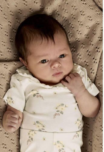 LIL' ATELIER BABY romper ecru Meisjes Stretchkatoen Ronde hals All over print - Foto 2