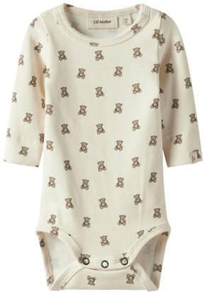 LIL' ATELIER BABY romper ecru bruin Katoen Ronde hals All over print - Foto 3