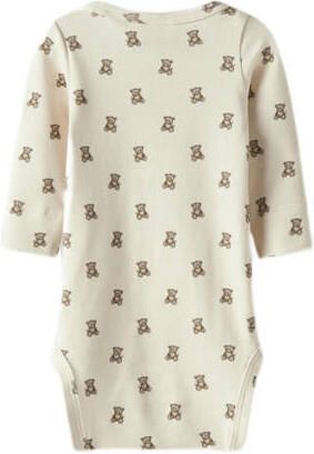 LIL' ATELIER BABY romper ecru bruin Katoen Ronde hals All over print - Foto 5