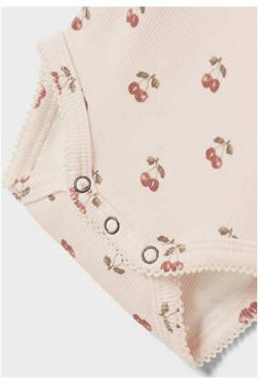 LIL' ATELIER BABY romper ecru rood Meisjes Katoen Ronde hals All over print - Foto 2