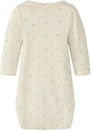 LIL' ATELIER BABY romper met stippen ecru Meisjes Stretchkatoen Ronde hals - Foto 5